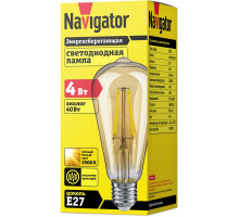 Светодиодная (LED) лампа Navigator 61 485 NLL-F-ST64-4-230-2.5К-E27 4 Вт Е27 Груша Теплый белый