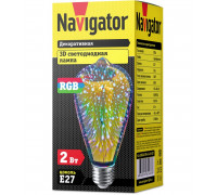 Светодиодная (LED) лампа Navigator NLL-3DRGB-ST64-2 2Вт Е27 ST64 (61487) RGB свет