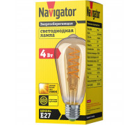 Светодиодная (LED) лампа Navigator 61 628 NLL-F-ST64-4-230-2.5К-E27-SPIRAL 4 Вт Е27 Груша Теплый белый