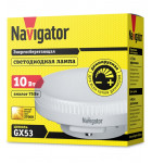 Диммируемая светодиодная (LED) лампа Navigator NLL-GX53-10-230-2.7K-DIMM 10Вт GX53 Таблетка (61631) Теплый белый свет