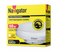 Диммируемая светодиодная (LED) лампа Navigator NLL-GX53-10-230-2.7K-DIMM 10Вт GX53 Таблетка (61631) Теплый белый свет