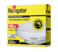 Диммируемая светодиодная (LED) лампа Navigator NLL-GX53-10-230-4K-DIMM 10Вт GX53 Таблетка (61632) Холодный белый свет