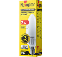 Диммируемая светодиодная (LED) лампа Navigator NLL-C37-7-230-4K-E14-3STEPDIMM 7Вт Е14 Свеча (61652) Холодный белый свет