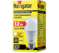 Светодиодная (LED) лампа Navigator NLL-A60-12-230-2.7K-E27 12Вт Е27 Груша (71296) Теплый белый свет