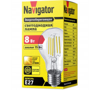 Светодиодная (LED) лампа Navigator NLL-F-A60-8-230-2.7K-E27 8Вт Е27 Груша (71306) Теплый белый свет