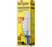 Светодиодная (LED) лампа Navigator NLL-F-TC35-4-230-2.7K-E14 4Вт Е14 Свеча витая (71311) Теплый белый свет