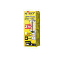 Светодиодная (LED) лампа Navigator NLL-S-G4-2.5-230-3K 2,5Вт G4 Капсула (71347) Теплый белый свет