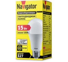 Светодиодная (LED) лампа Navigator NLL-A70-15-230-4K-E27 15Вт Е27 Груша (71365) Холодный белый свет