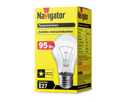 Лампа накаливания Navigator 71 499 NI-A-95-230-E27-CL Е27 Груша 95 Вт
