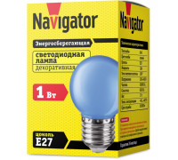 Светодиодная (LED) лампа Navigator NLL-G45-1-230-B-E27 1Вт Е27 Шар (71829) Синий свет