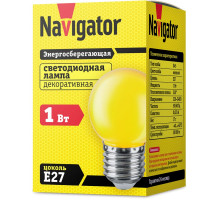 Светодиодная (LED) лампа Navigator NLL-G45-1-230-Y-E27 1Вт Е27 Шар (71830) Жёлтый свет