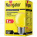 Светодиодная (LED) лампа Navigator NLL-G45-1-230-Y-E27 1Вт Е27 Шар (71830) Жёлтый свет