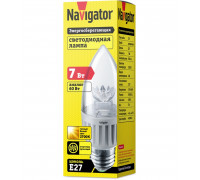 Светодиодная (LED) лампа Navigator NLL-C37-7-230-2.7K-E27-CL 7Вт Е27 Свеча (71849) Теплый белый свет