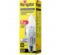 Светодиодная (LED) лампа Navigator NLL-C37-7-230-4K-E27-CL 7Вт Е27 Свеча (71851) Холодный белый свет
