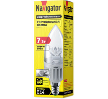 Светодиодная (LED) лампа Navigator NLL-C37-7-230-4K-E14-CL 7Вт Е14 Свеча (71853) Холодный белый свет