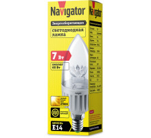 Светодиодная (LED) лампа Navigator NLL-C37-7-230-2.7K-E14-CL 7Вт Е14 Свеча (71854) Теплый белый свет