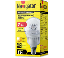 Светодиодная (LED) лампа Navigator NLL-G45-7-230-2.7K-E14-CL 7Вт Е14 Шар (71856) Теплый белый свет