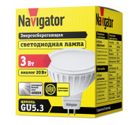 Светодиодная (LED) лампа Navigator NLL-MR16-3-230-4K-GU5.3 3Вт GU5.3 Рефлектор (94127) Холодный белый свет
