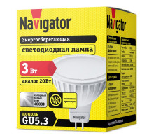 Светодиодная (LED) лампа Navigator NLL-MR16-3-230-4K-GU5.3 3Вт GU5.3 Рефлектор (94127) Холодный белый свет