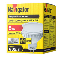 Светодиодная (LED) лампа Navigator NLL-MR16-5-230-4K-GU5.3 5Вт GU5.3 Рефлектор (94129) Холодный белый свет