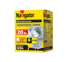 Галогенная лампа Navigator 94 200 MR11 20W 12V 2000h 20 GU4 Рефлектор Теплый белый