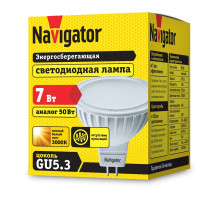 Светодиодная (LED) лампа Navigator NLL-MR16-7-230-3K-GU5.3 7Вт GU5.3 Рефлектор (94244) Теплый белый свет