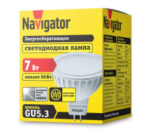 Светодиодная (LED) лампа Navigator NLL-MR16-7-230-4K-GU5.3 7Вт GU5.3 Рефлектор (94245) Холодный белый свет