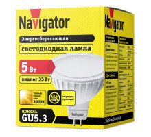 Светодиодная (LED) лампа Navigator NLL-MR16-5-230-3K-GU5.3 5Вт GU5.3 Рефлектор (94263) Теплый белый свет