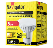 Светодиодная (LED) лампа Navigator NLL-PAR16-5-230-3K-GU10 5Вт GU10 Рефлектор (94264) Теплый белый свет