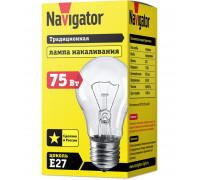 Лампа накаливания Navigator 94 301 NI-A-75-230-E27-CL Е27 Груша 75 Вт