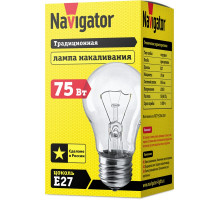 Лампа накаливания Navigator 94 301 NI-A-75-230-E27-CL Е27 Груша 75 Вт