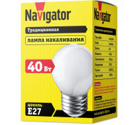 Лампа накаливания Navigator 94 311 NI-C-40-230-E27-FR Е27 Шар 40 Вт