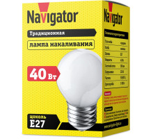 Лампа накаливания Navigator 94 311 NI-C-40-230-E27-FR Е27 Шар 40 Вт