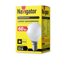 Лампа накаливания Navigator 94 317 NI-C-60-230-E14-FR Е14 Шар 60 Вт