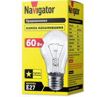 Лампа накаливания Navigator 94 325 NI-A-40-230-E27-CL Е27 Груша 40 Вт