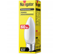 Лампа накаливания Navigator 94 327 NI-B-60-230-E27-FR Е27 Свеча 60 Вт