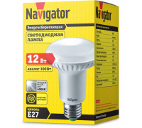 Светодиодная (LED) лампа Navigator NLL-R80-12-230-4K-E27 12Вт Е27 Рефлектор (94336) Холодный белый свет