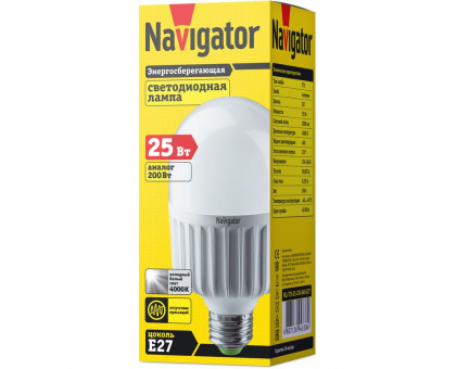 Светодиодная (LED) лампа Navigator NLL-T75-25-230-840-E27 25Вт Е27 Трубчатая (94338) Холодный белый свет