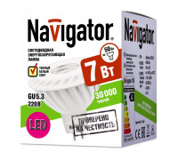 Светодиодная (LED) лампа Navigator NLL-MR16-7-230-3K-GU5.3-60D 7Вт GU5.3 Рефлектор (94350) Теплый белый свет
