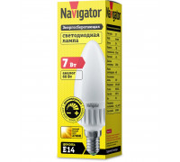 Диммируемая светодиодная (LED) лампа Navigator NLL-C37-7-230-2.7K-E14-FR-DIMM 7Вт Е14 Свеча (94376) Теплый белый свет