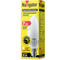 Диммируемая светодиодная (LED) лампа Navigator NLL-C37-7-230-2.7K-E14-FR-DIMM 7Вт Е14 Свеча (94376) Теплый белый свет