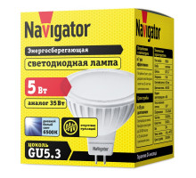 Светодиодная (LED) лампа Navigator NLL-MR16-5-230-6.5K-GU5.3 5Вт GU5.3 Рефлектор (94382) Дневной белый свет