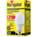 Светодиодная (LED) лампа Navigator NLL-A60-7-230-2.7K-E27 7Вт Е27 Груша (94385) Теплый белый свет