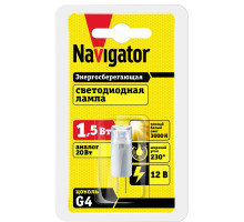 Низковольтная светодиодная (LED) лампа Navigator NLL-G4-1.5-12-3K 1,5Вт G4 Капсула (94398) Теплый белый свет