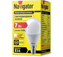 Светодиодная (LED) лампа Navigator NLL-G45-7-230-2.7K-E14 7Вт Е14 Шар (94466) Теплый белый свет