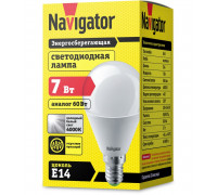 Светодиодная (LED) лампа Navigator NLL-G45-7-230-4K-E14 7Вт Е14 Шар (94468) Холодный белый свет