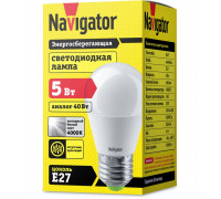 Светодиодная (LED) лампа Navigator NLL-P-G45-5-230-4K-E27 5Вт Е27 Шар (94479) Холодный белый свет