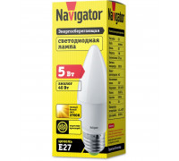 Светодиодная (LED) лампа Navigator NLL-P-C37-5-230-2.7K-E27-FR 5Вт Е27 Свеча (94481) Теплый белый свет