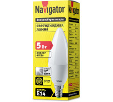 Светодиодная (LED) лампа Navigator 94 482 NLL-P-C37-5-230-4K-E14-FR 5 Вт Е14 Свеча Холодный белый