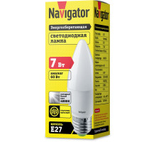 Светодиодная (LED) лампа Navigator NLL-C37-7-230-4K-E27-FR 7Вт Е27 Свеча (94494) Холодный белый свет